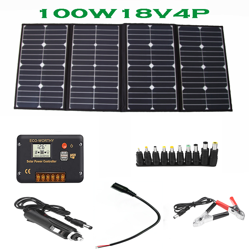 Portable 100 Watt Folding Sola - Solar Panel ulasan dan harga